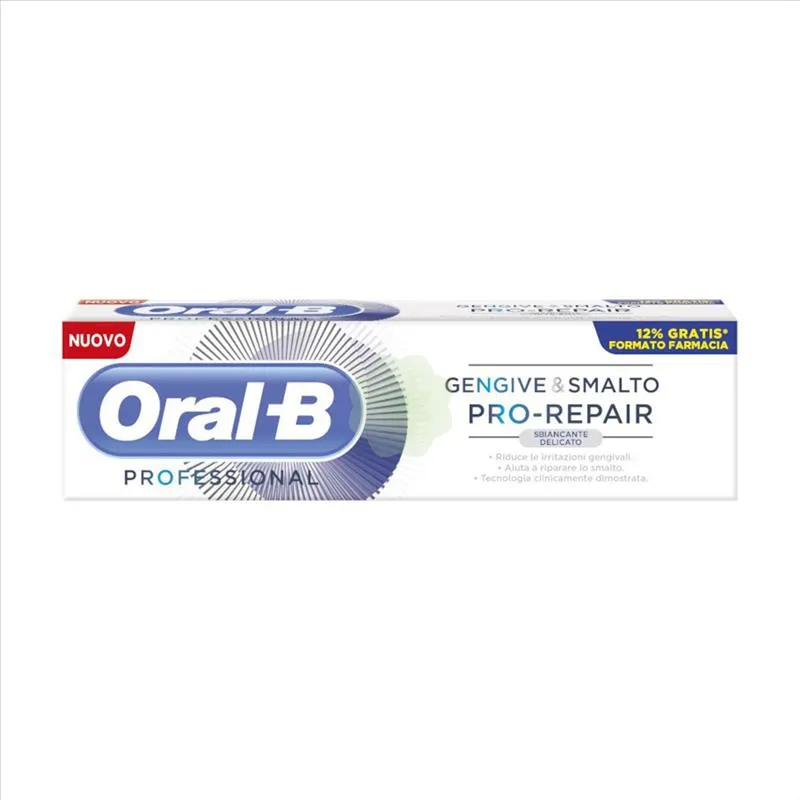 Oral-B Dentifricio Pro-Repair gengive e smalto sbiancancante delicato, 85 ml