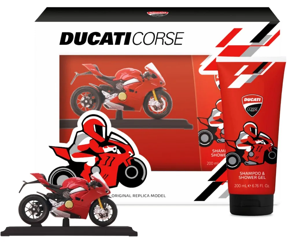 Shampoo Gel Doccia Ducati Corse Modellino Burago Panigale V4 Set Regalo Bambino